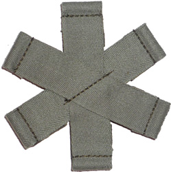 Fond de coiffe étoile : revers.
