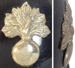 Grenade en plastique argenté.