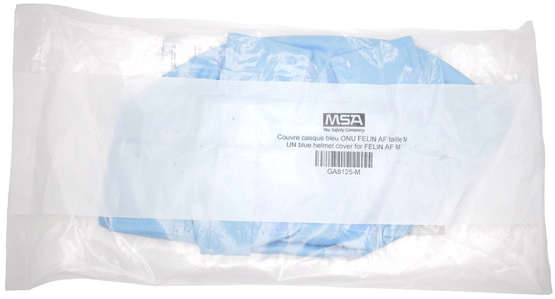 Conditionnement couvre-casque bleu ONU.