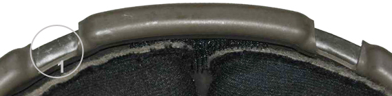 Jonc ajouré pour la mise en place des crochets du support des NVG sur les premières fabrications (2007). Jonc ajouré pour la mise en place des crochets du support des NVG sur les premières fabrications (2007).