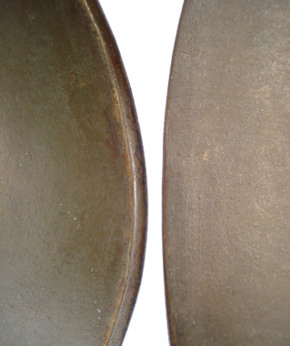 Bord retourné, recto et verso. Bord retourné, recto et verso.