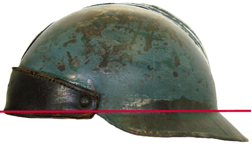 Casque Mle 23 de fabrication IY vue de profil.