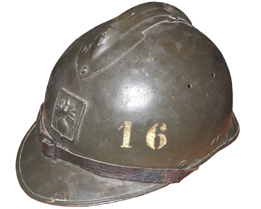 Casque fabriqué à partir d'un mle 35.