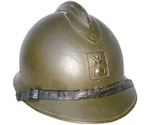 Défense passive, jugulaire en toile cirée.