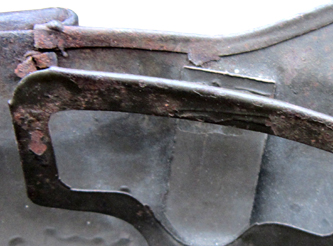 Mle 35 MAMOU, arrêt du jonc au niveau du rivet de bourrelet.