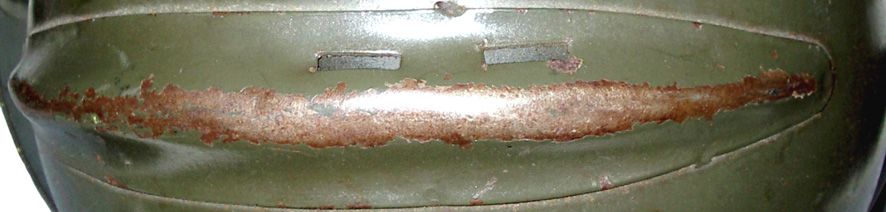 Cimier avec défaut de fabrication. Cimier avec défaut de fabrication.
