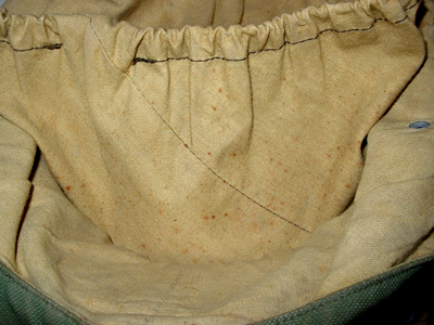 Manchon de coiffe, couture oblique.