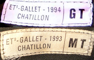 Fabrication Gallet, moyenne et grande taille, 1993 et 1994.