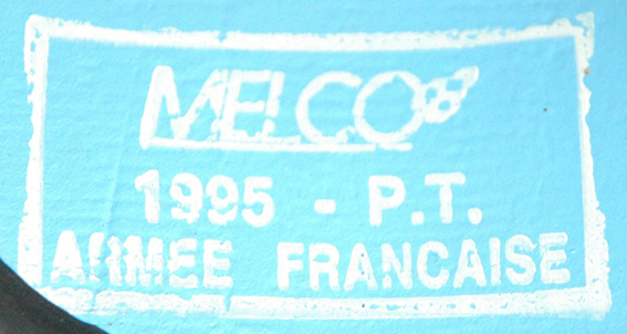 Marquage du fabricant MELCO de 1995, PT. Marquage du fabricant MELCO de 1995, PT.