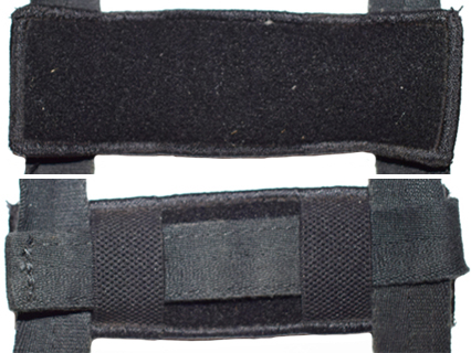 Bande nuquière envers/revers. Bande nuquière envers/revers.