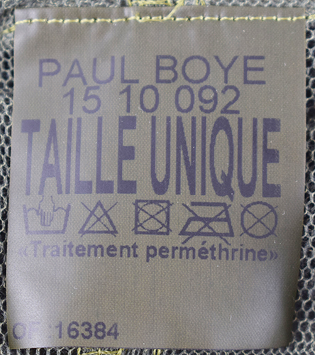 Étiquette du fabricant.