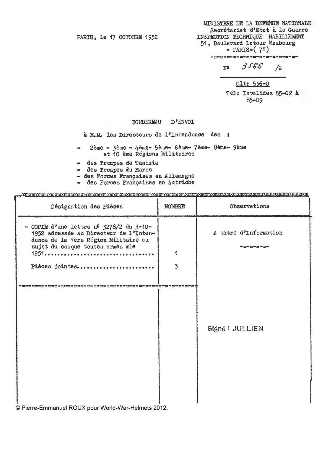 Nomenclature et caractéristiques techniques.