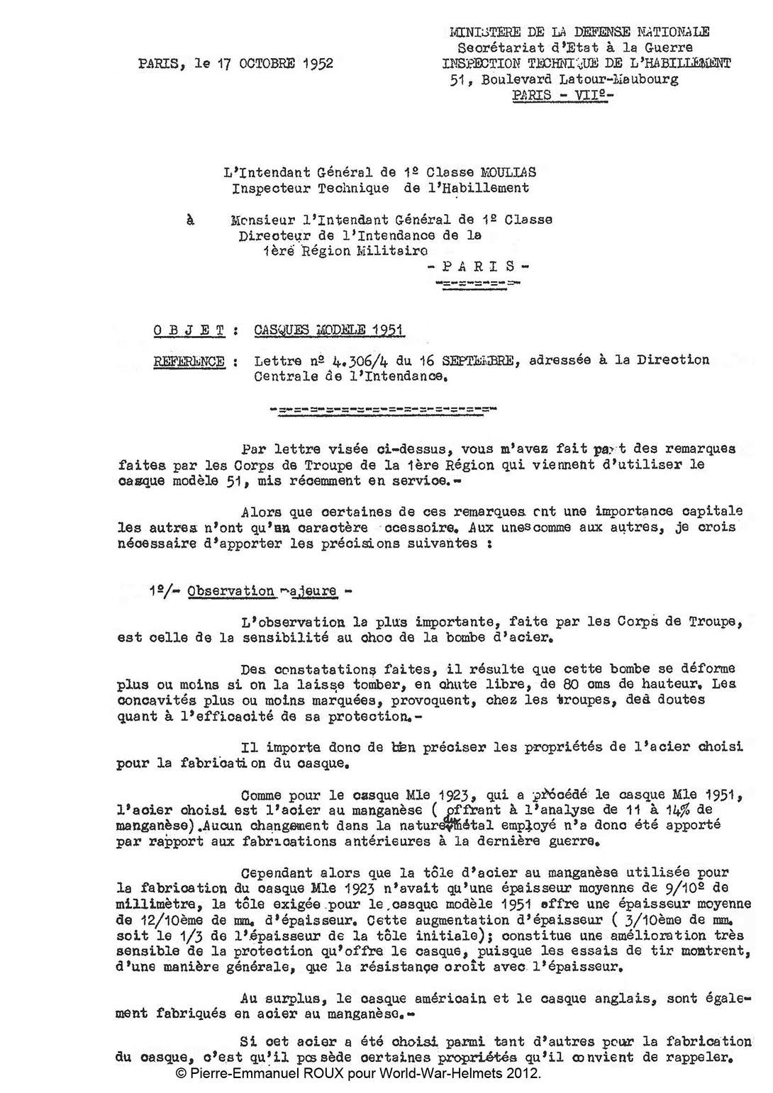 Nomenclature et caractéristiques techniques.