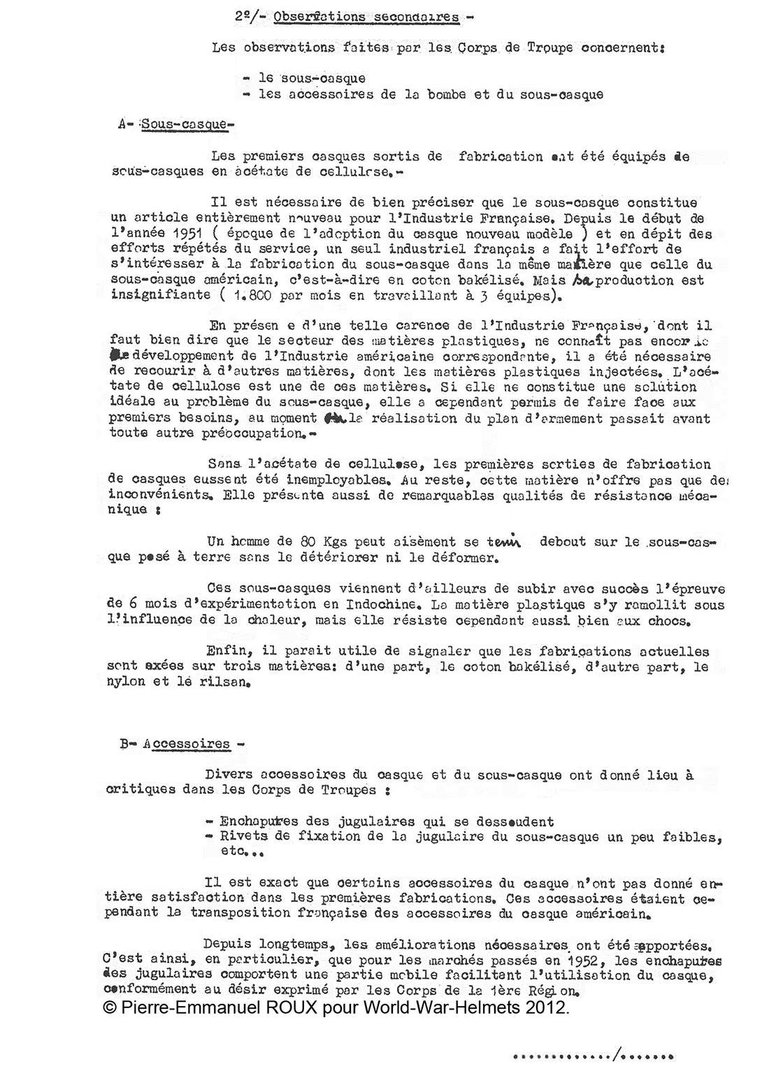 Nomenclature et caractéristiques techniques.