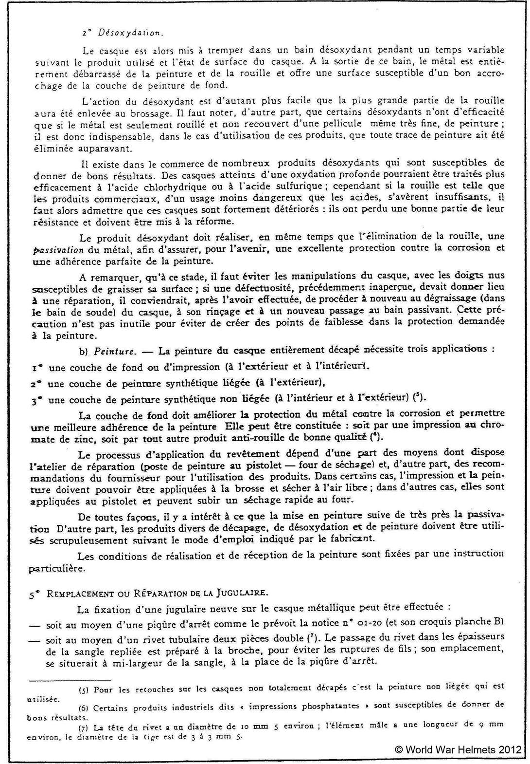 Entretien des casques modèle 51.