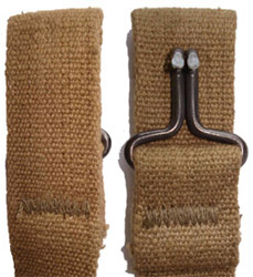 Crochet de fermeture cousu.