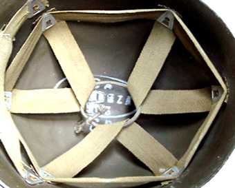 Support de coiffe kaki.