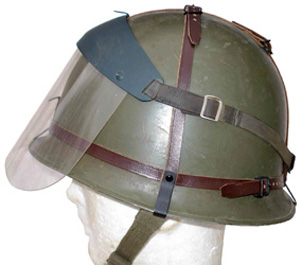 Visière pour servant de lance-flamme.