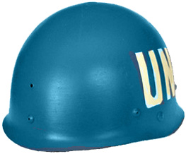 Casque bleu. Casque bleu.