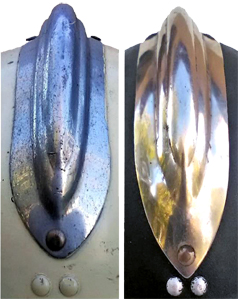 Deux exemples du 1er type en aluminium nickelé.