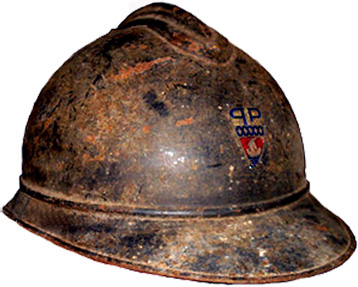 Adrian modèle 15 de la Préfecture de Police, insigne peint.