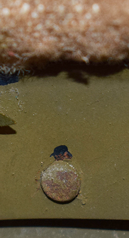 Rivet de maintien du fourreau. Rivet de maintien du fourreau.