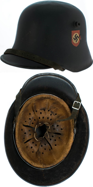 Casque Mle 33 reconditionné dans les années 30 pour le compte de la Waffen SS. Casque Mle 33 reconditionné dans les années 30 pour le compte de la Waffen SS.