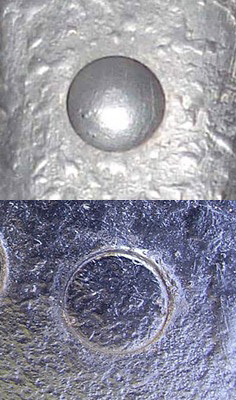 Tête de rivet. Tête de rivet.