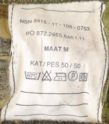 Etiquette fabricant.