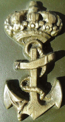 Ancre Korps Mariniers en métal blanc. Ancre Korps Mariniers en métal blanc.