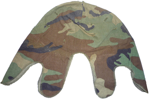 Couvre-casque Woodland, vue à plat.