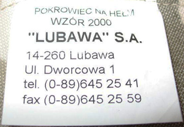 Etiquette du fabricant.