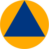 Symbole international de la protection civile.