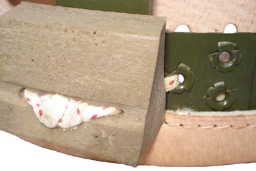 Patin amortisseur et jointure cerclage.