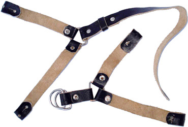 Jugulaire en cuir noir - revers.