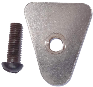 Boucle à double passant de réglage. Plaque et vis de maintien.
