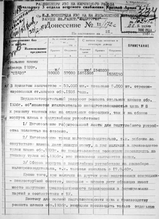 Document relatif aux reconditionnements de 1940.