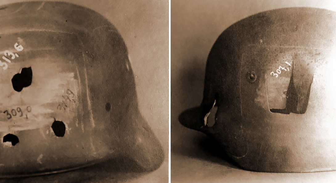 Essais balistiques sur des casques allemands modèle 35. Essais balistiques sur des casques allemands modèle 35.