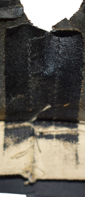 Jointure bandeau en toile cirée. Jointure bandeau en toile cirée.