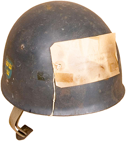 Casque d'essai avec jugulaire type US M-1.