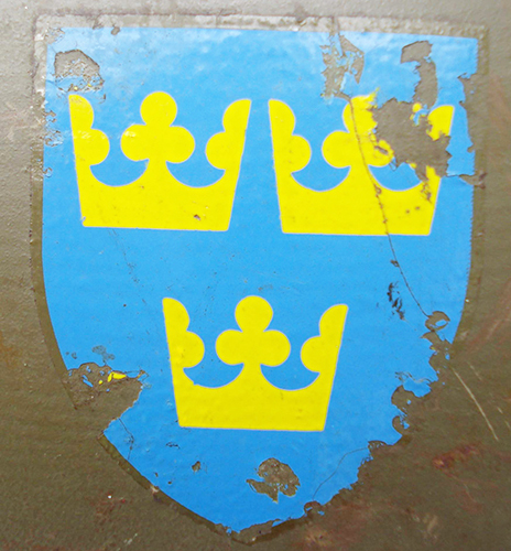 Nationalitetsbeteckning m/42 för hjälm. Nationalitetsbeteckning m/42 för hjälm.