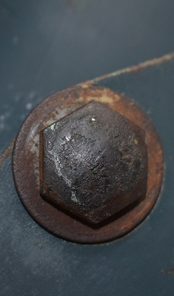 Tête de vis avec rondelle.