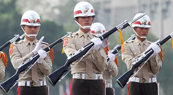 Parade corps de fusiliers marins. Parade corps de fusiliers marins.