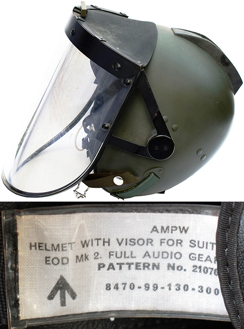 Casque EOD Mark II conçu sur la base d'un casque AFV. Casque EOD Mark II conçu sur la base d'un casque AFV.