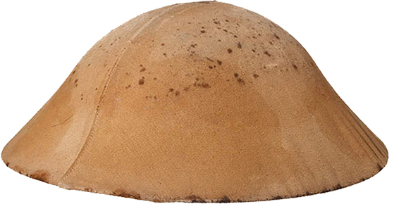 Couvre-casque en toile en deux parties. Couvre-casque en toile en deux parties.