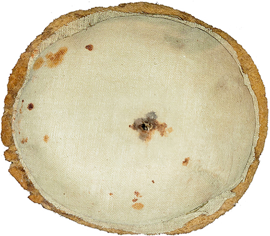 Tampon ovale de fond de coiffe, envers/revers. Tampon ovale de fond de coiffe, envers/revers.