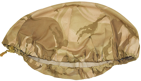 Couvre-casque en DPM desert, vue à plat.