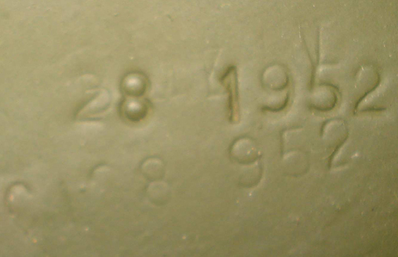 Marquage estampée sur l'arrière, B.M.B 1952.