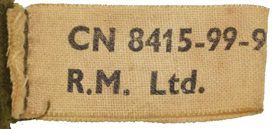 Étiquette du fabricant R.M. Ltd produit en 1983. Étiquette du fabricant R.M. Ltd produit en 1983.