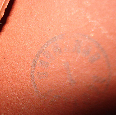 Tampon de contrôle sur armature. Tampon de contrôle sur armature.